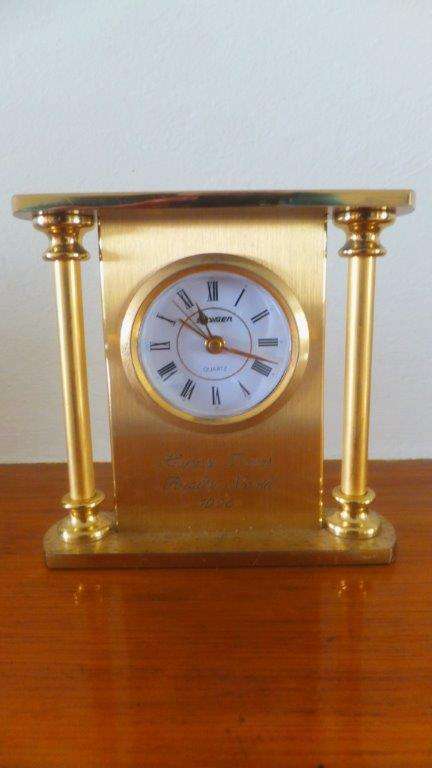 Staiger West Germany Heavy Brass Quartz Mantel Clock - COLLECTABLE!