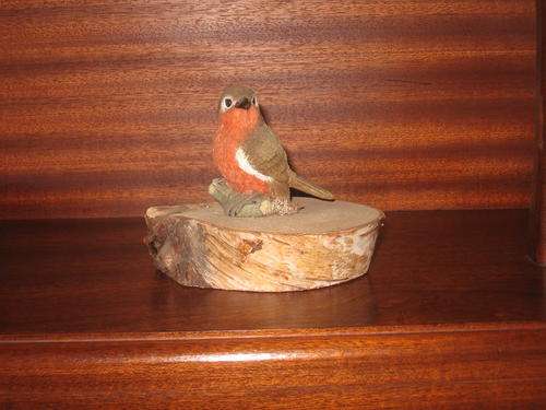 Beautiful Bird (could be a Robin) sitting on a a piece of wood - going cheap! BID TODAY