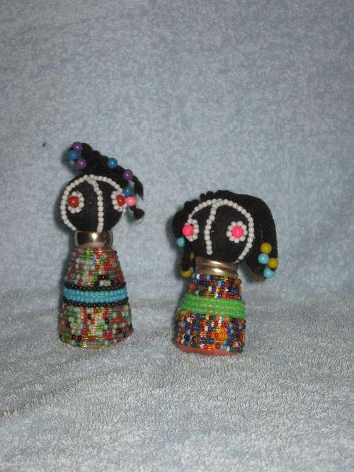 African Dolls with beaded hair & bodies