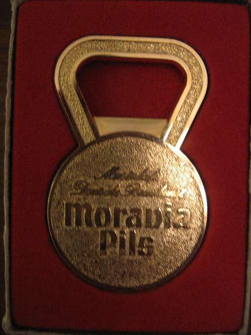 500 year commemorative Moravia Pils Bottle Opener (1485 - 1985) - the beer is made by Bill Brauerei
