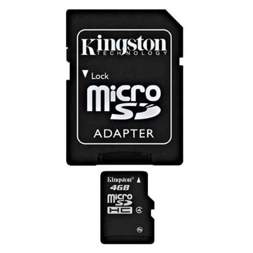 4GB KINGSTON MicroSDHC card with SD adapter