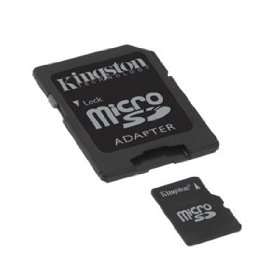 8GB KINGSTON MicroSDHC card with SD adapter