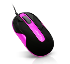 CANYON BLACK with MAGENTA USB OPTICAL MOUSE