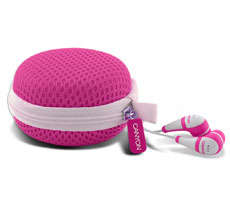 CANYON IN EAR HEADPHONES WITH CASE available in green, blue ,orange & pink