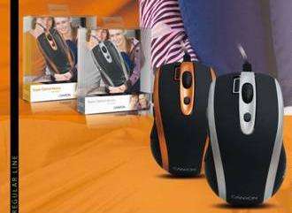 CANYON SWITCHABLE 800/1000/1600 OPTICAL MOUSE with 7 BUTTONS in ORANGE or SILVER