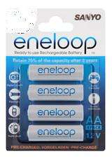 SANYO Eneloop Rechargeable AA NI-MH Battery 2000mAh - 4 piece