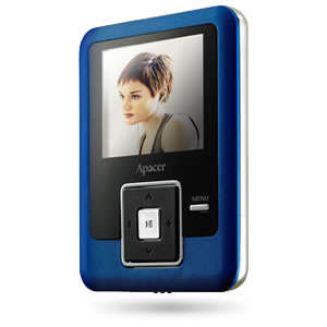 APACER AU824 MP3 / MP4 PLAYER - 1.8" screen  8GB & FM PLAYER - BLUE