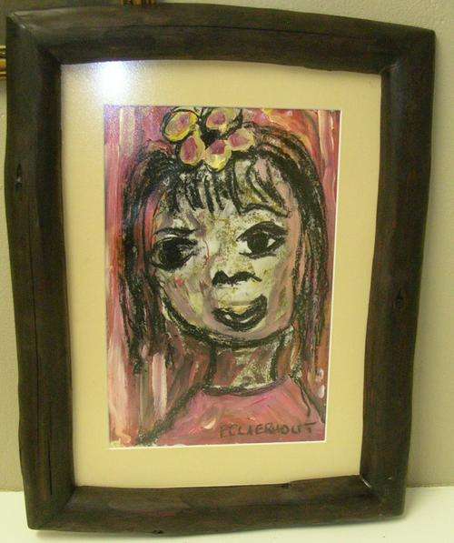 A4 Mixed medium CLAERHOUT Face of a girl