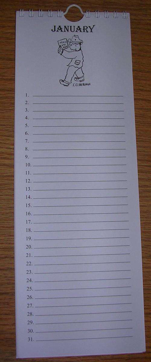 CLAERHOUT BIRTHDAY CALENDARS lovely gift