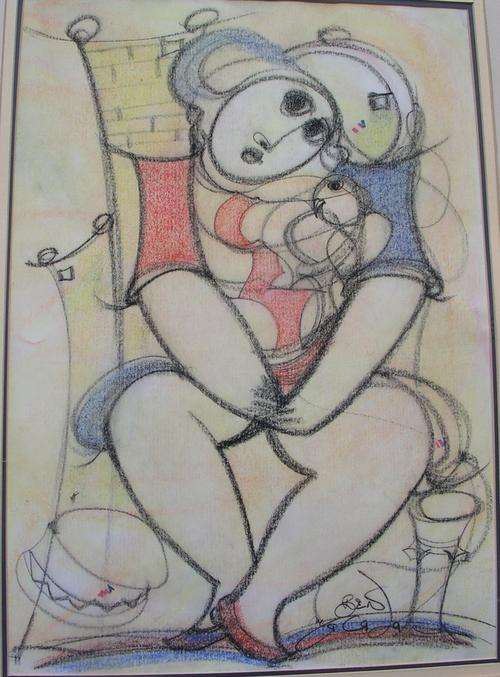 Ben Mcala pastel THIS ONE HAS LEGS A2 size