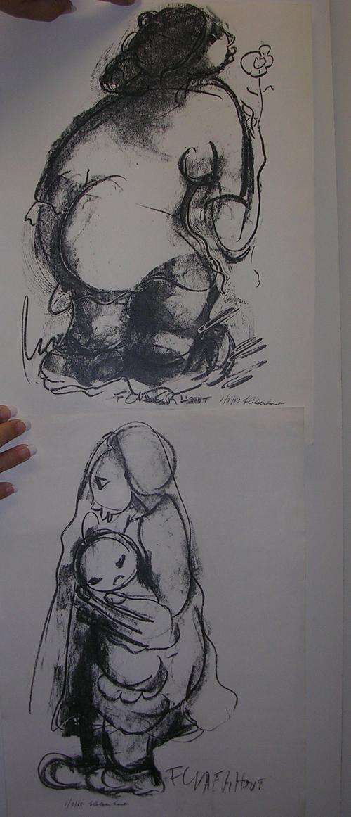 A set of four prints dated 1/7/88 CLAERHOUT signed size A3