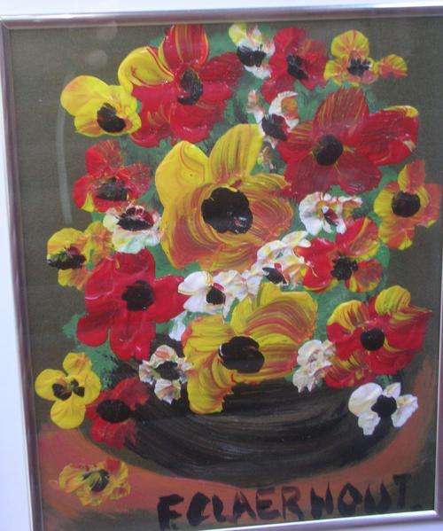 Framed stunning Claerhout FLORAL a4 SIZE