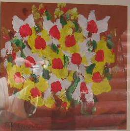 Floral 30x30f ramed Claerhout Pretty aint I? Take me homeCrazy Wednesday R1 auction