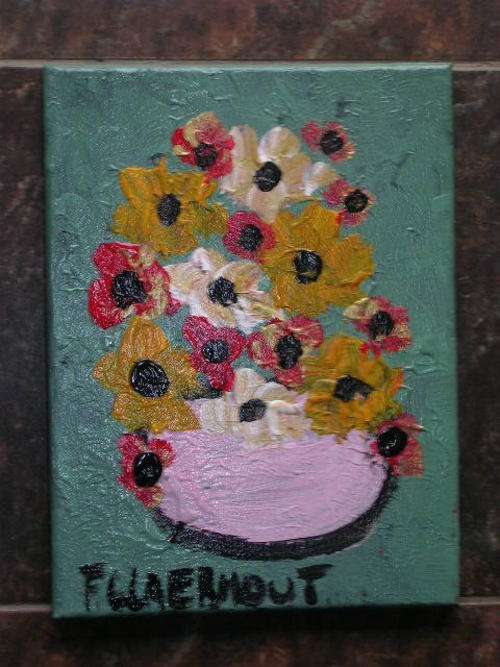 Painting on canvas Claerhout palette that became flowers Crazy R1 auction