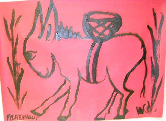 MASSIVE DONKEY on paper Acrylic CLAERHOUT original Weekend special  NEVER SEEN BEFORE R1 START WOW!!