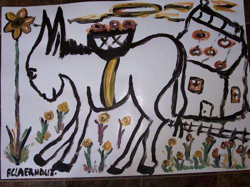 Caerhout original Donkey on cardboard Crazy Wednesday auction R1.00 Wow CRAZY WED R1 START
