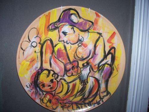 A Very rare Claerhout on Plate Glazed and baked  For the collector 35cm in diameter