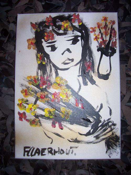 A set of two Claerhout originals in acrylic on canvas 35x25cm Reminds one of Spring Wed auction