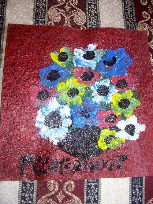 Something special!!!!! Claerhout original floral on leatherette paper 30x30cm Great investment