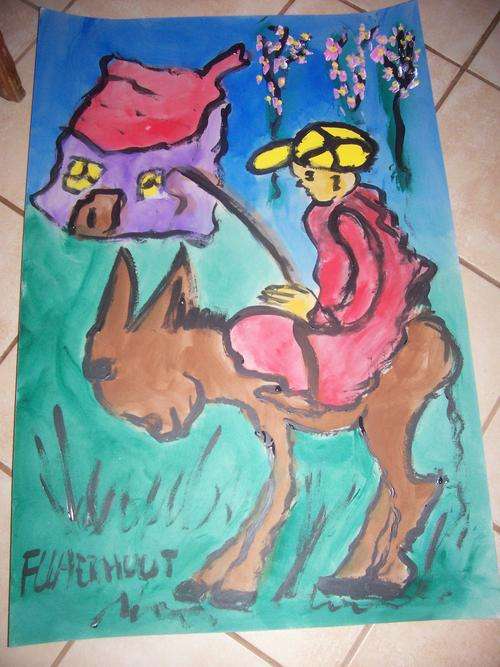 A very big painting Original by Frans Claerhout in acrylic on board 90x60cm