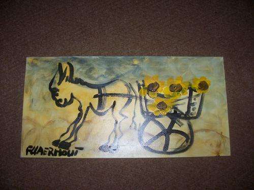 Stunning donkey painting on canvas 60x30cm Claerhout original Friday special auction