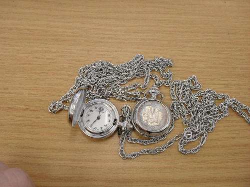 LADIES SILVER BIG 5 PENDANT WATCH