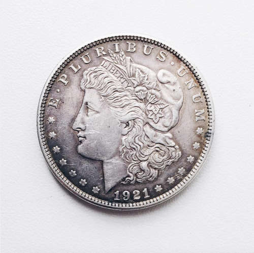 1921 Morgan Silver Dollar Coin. No mint mark.