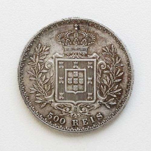1891 Portuguese 500 Reis - Silver