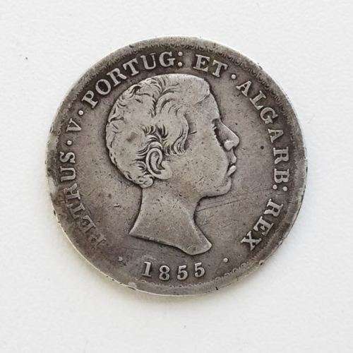 1855 Portuguese 500 Reis - Silver