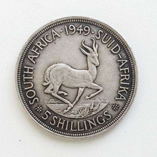 1949 South African Silver 5 Shillings