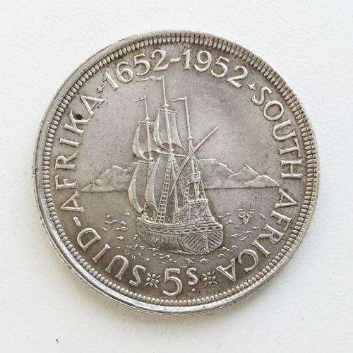 1952 South African Silver 5 Shillings
