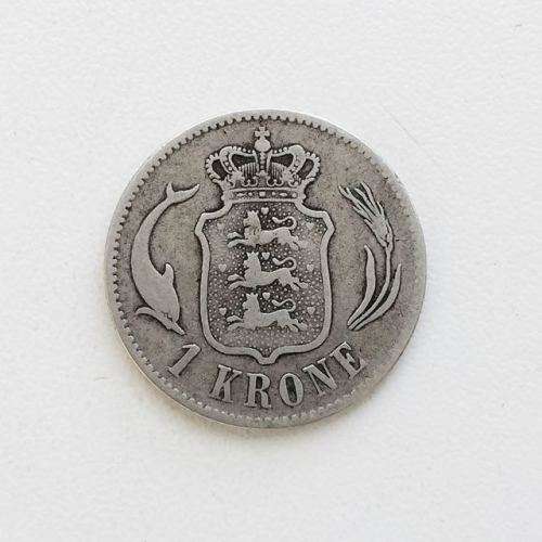 1875 Denmark 1 Krone Silver