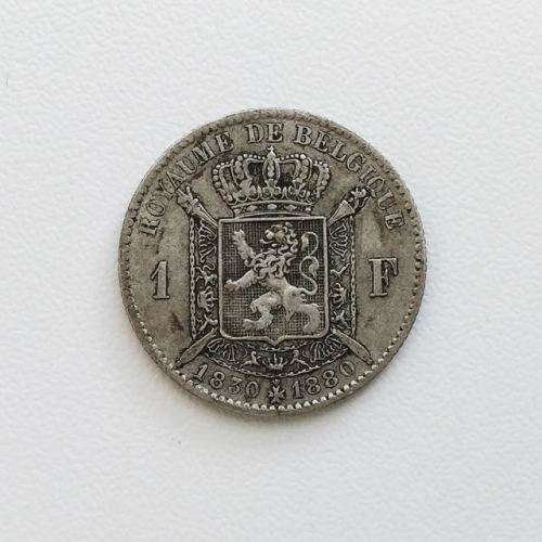 1880 Belgian 1 Franc Silver