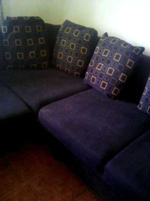 Black L Shaped Corduroy Couch