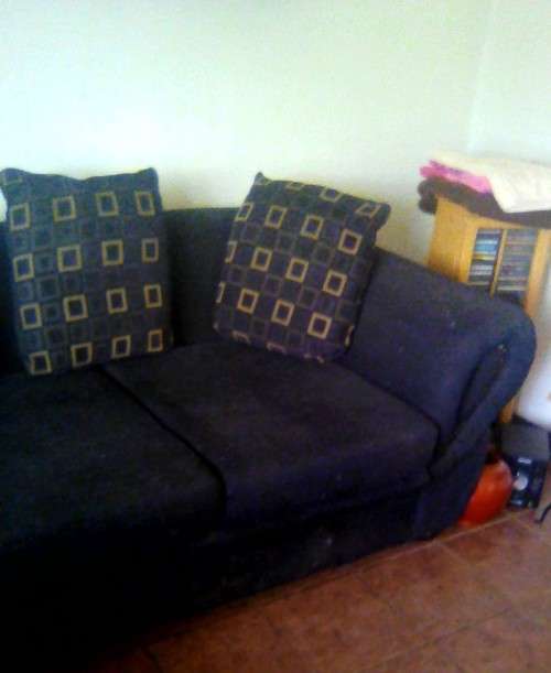 Black L Shaped Corduroy Couch