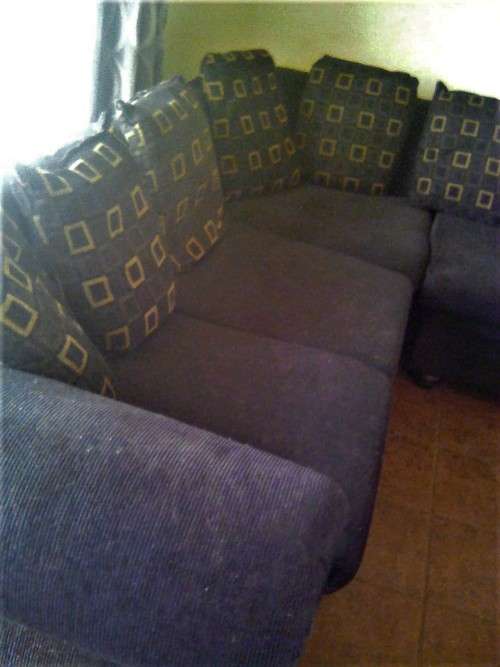 Black L Shaped Corduroy Couch