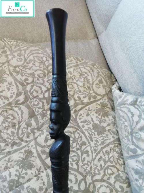 African ebony wood Male tribal face cane/walking stick