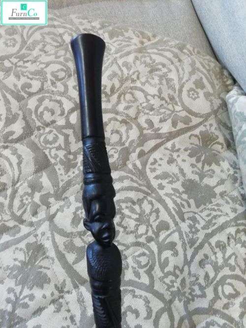 African ebony wood Male tribal face cane/walking stick