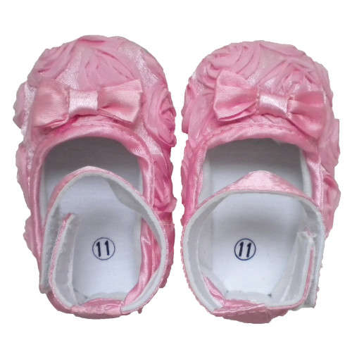 Smitten Rosette Baby Shoes- BABY PINK