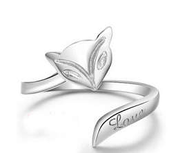 Silver engraved Love cat ring - Adjustable