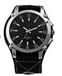 Mens black leather watch