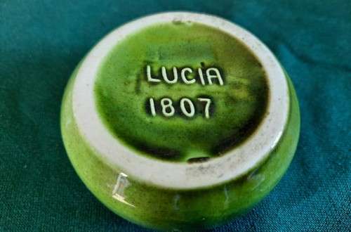 Lucia ware ink pot trinket `1807 Lucia` stamped.