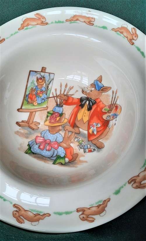 Royal Doulton Bunnykins childrens breakfast bowl - `The Artist`