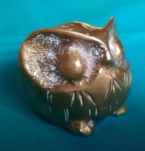 Solid Brass baby owl ornament