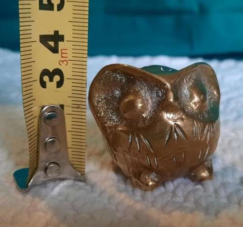 Solid Brass baby owl ornament