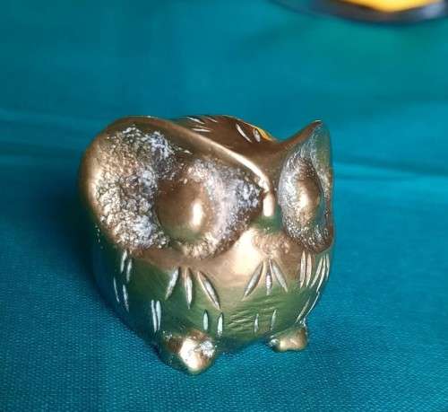 Solid Brass baby owl ornament