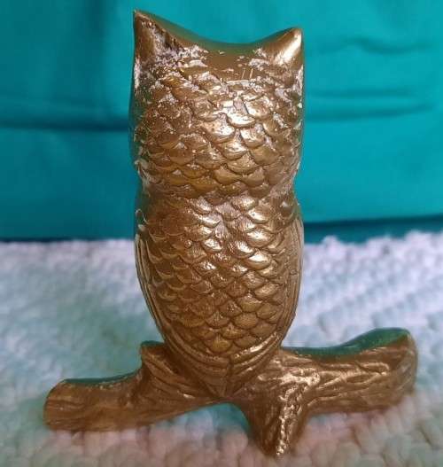Solid brass vintage OWL on a branch