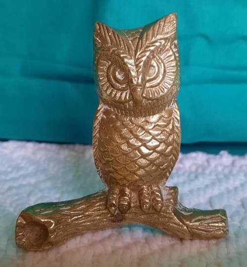 Solid brass vintage OWL on a branch