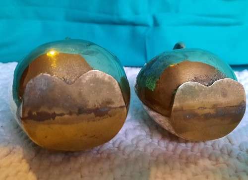 set of 2 brass owl ornaments