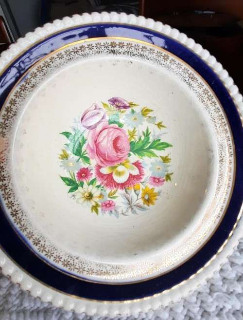 4 x Cardinal Royal Ascot lavish cobalt hand painted bowls - made in England